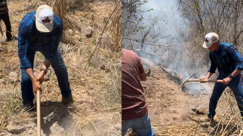 Manuel Salcedo pausa su campaña para ayudar contra incendio forestal